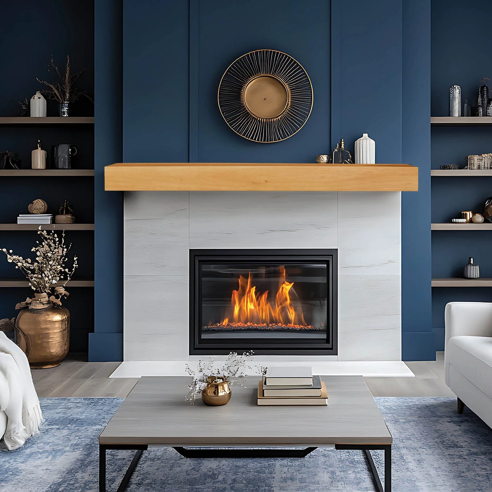 テンペンチー Tobacco Barn Corner Mantel Extension — Lexington Hearth